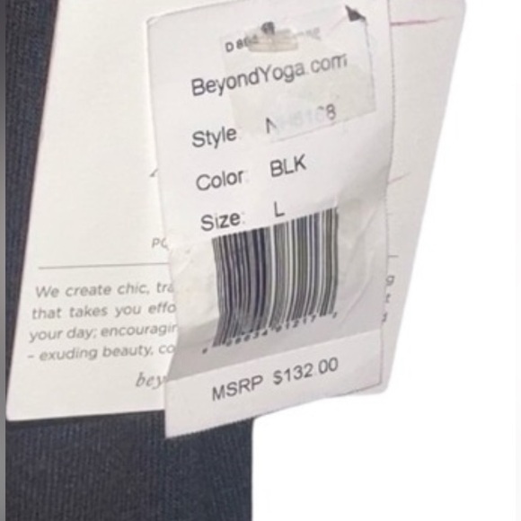 Beyond Yoga Day Off Rayon Cinch Waist Pocket Black Jumpsuit Large NWT - Picture 9 of 9